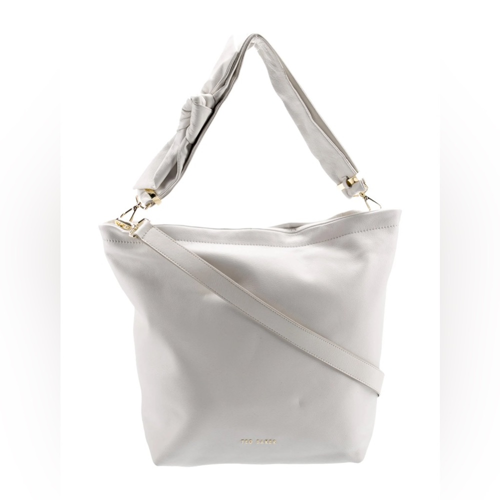 Ted Baker White Leather Structured Shoulder Bag